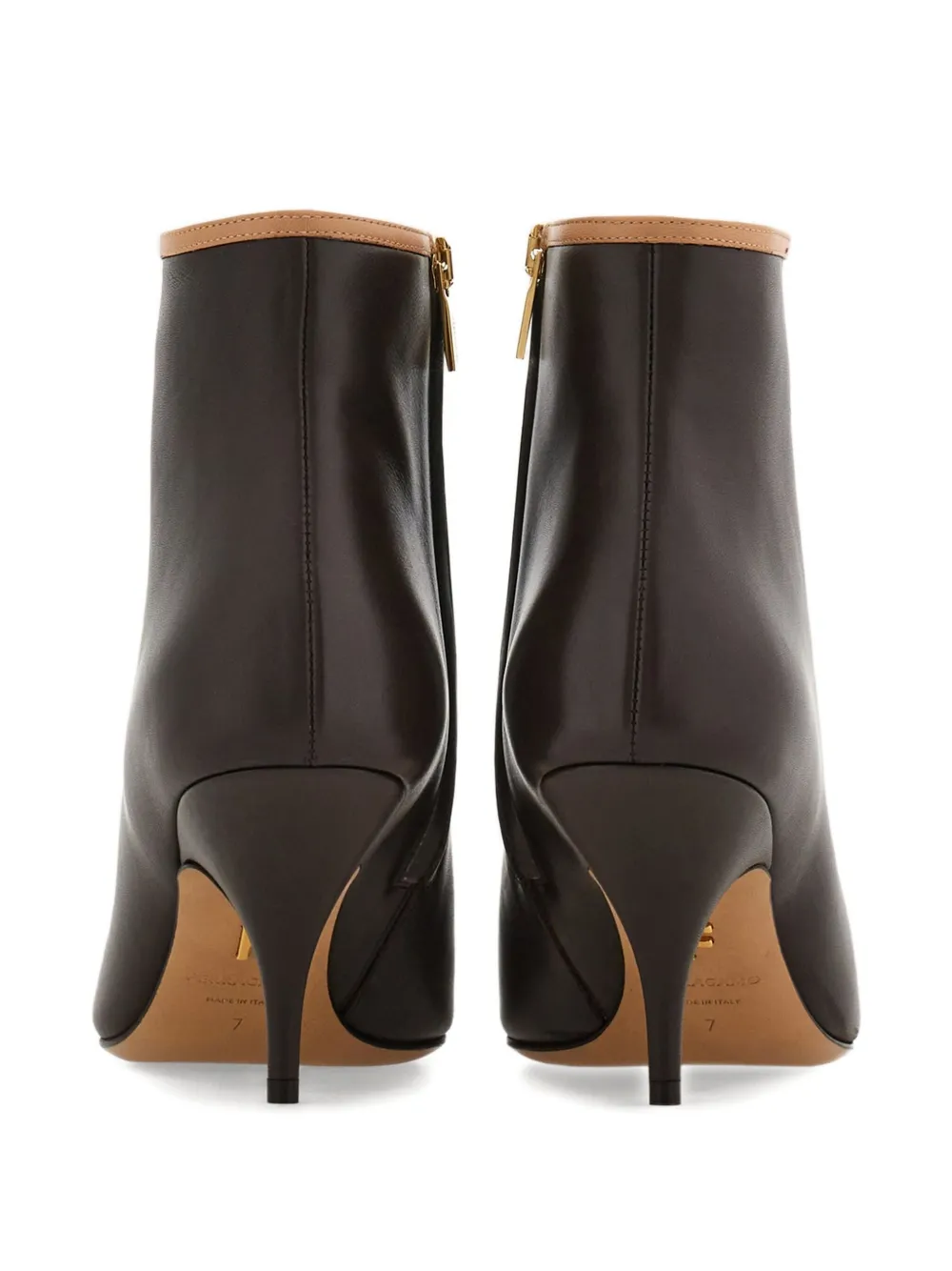 Ferragamo 70 mm enkellaarzen met strikdetail Zwart