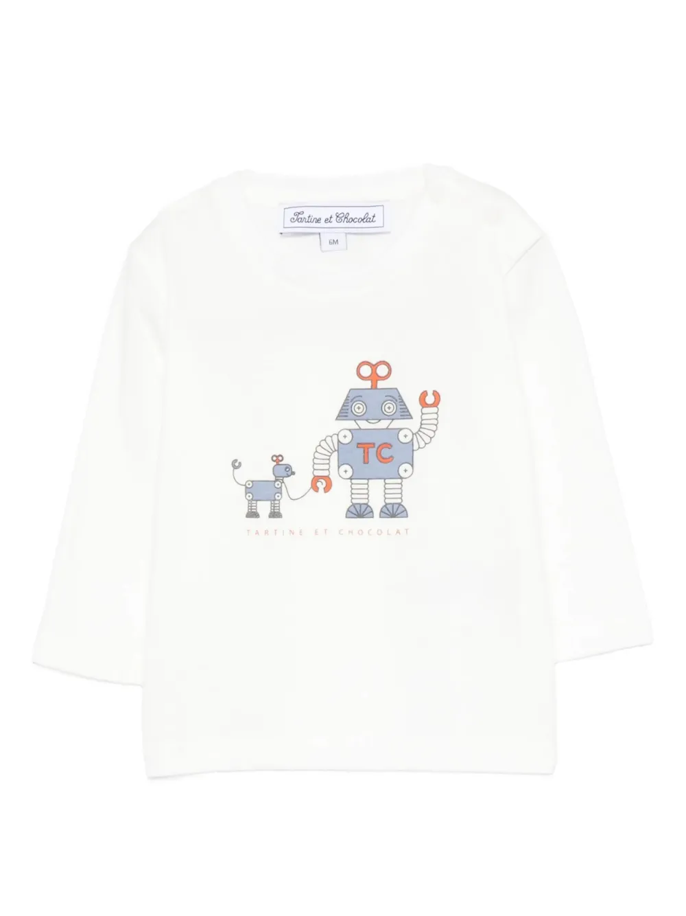 Tartine Et Chocolat robot-dog print top | White | Image 1