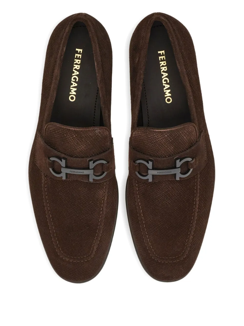Ferragamo Gancini suède loafers Bruin