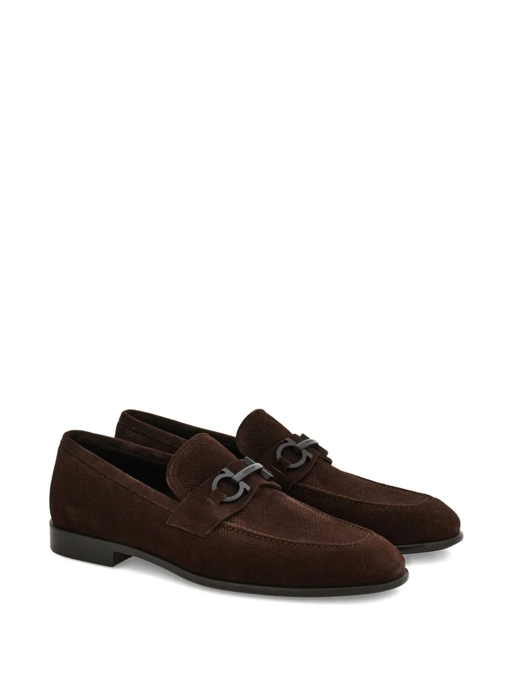 Ferragamo Gancini suède loafers - Bruin