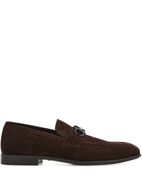 Ferragamo Gancini suede loafers