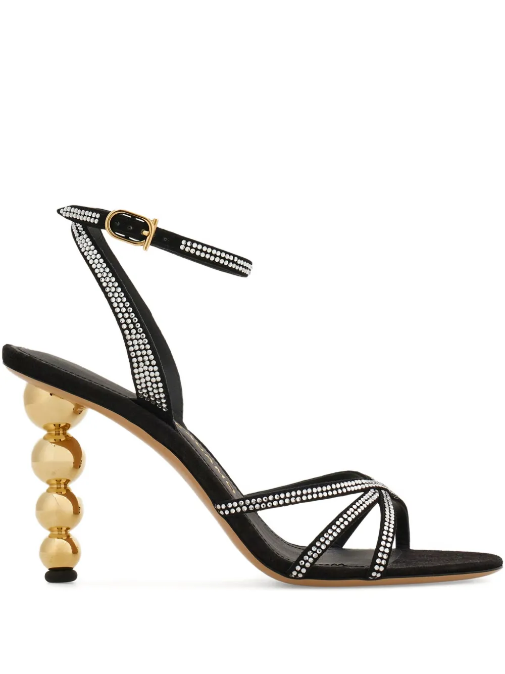 Ferragamo 90mm Crystal Bauble-heel Sandals In Multi
