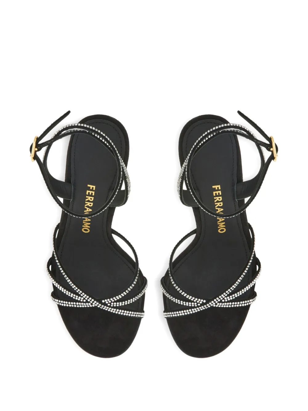 Ferragamo 90mm Crystal Bauble-heel Sandals In Multi