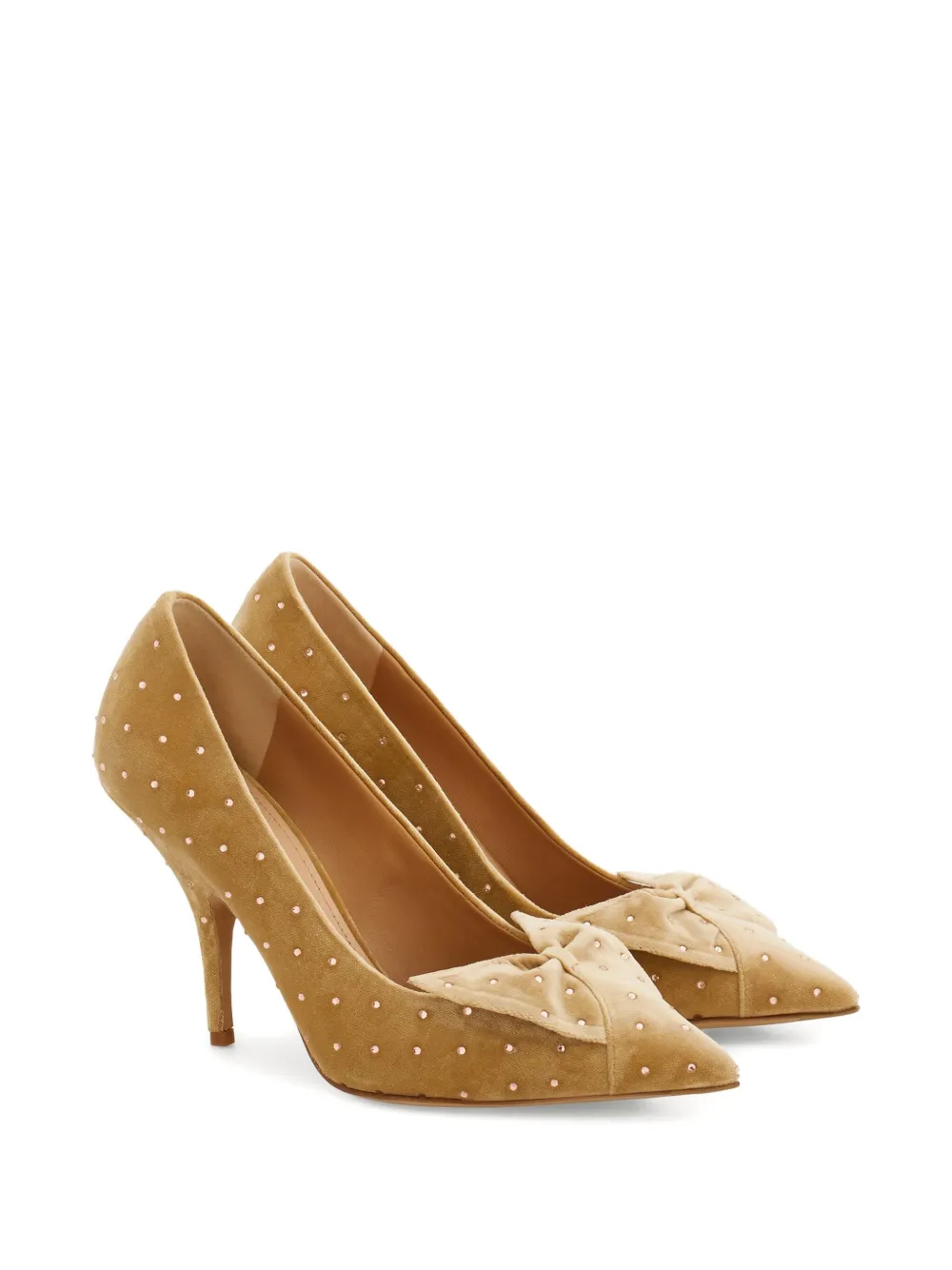 Ferragamo Mid Heel Pump With Bow Detail In Multi