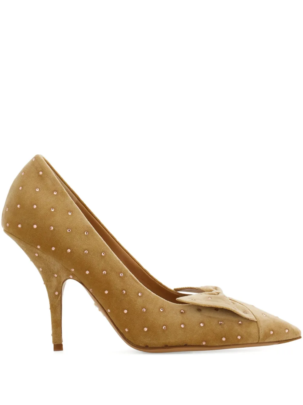 Ferragamo Mid Heel Pump With Bow Detail In Multi