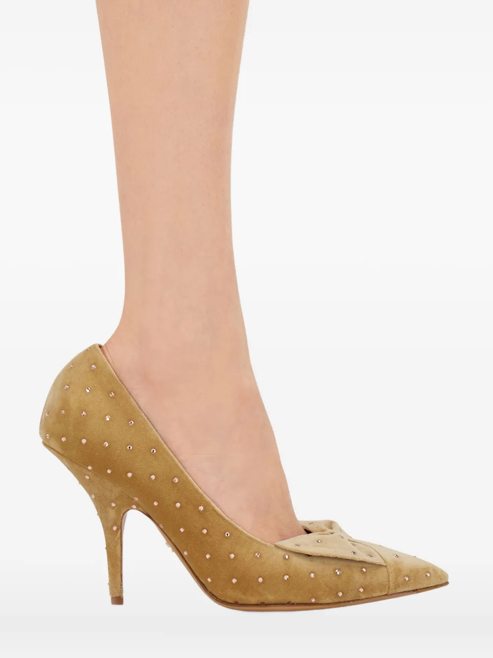 Ferragamo Mid Heel Pump With Bow Detail In Multi