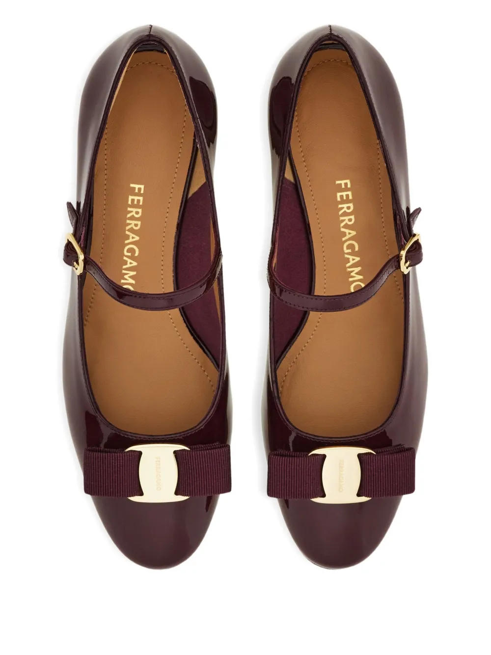 Ferragamo 30 mm Vara-bow Mary Jane pumps Paars