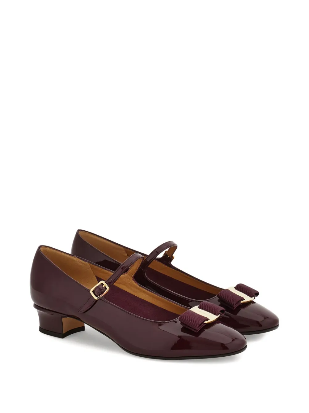 Ferragamo 30 mm Vara-bow Mary Jane pumps Paars