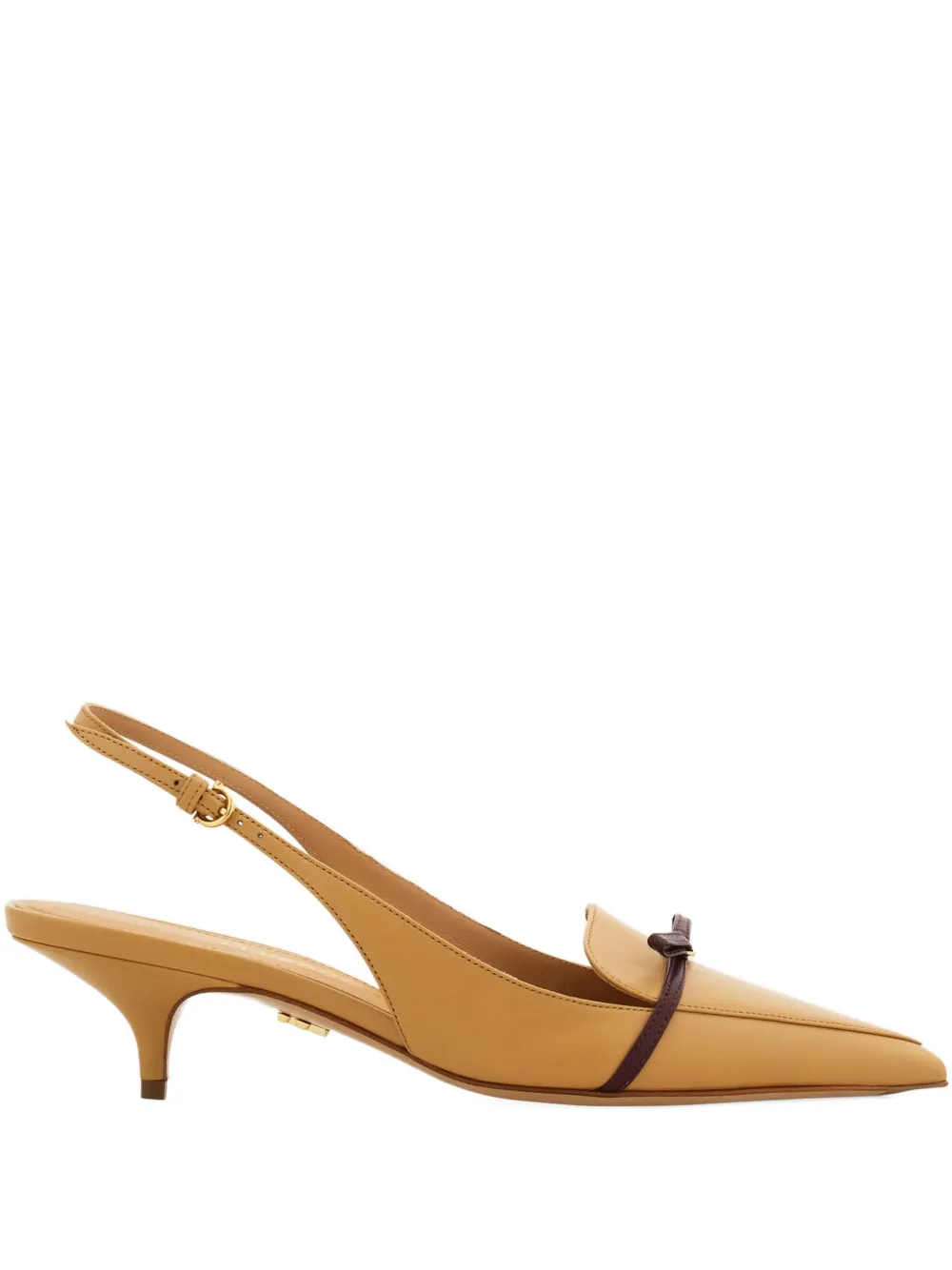 Ferragamo 40mm slingback met puntige strik Bruin