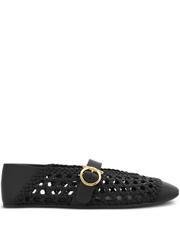 Ferragamo ガンチーニバックル バレエシューズ | ブラック | FARFETCH JP