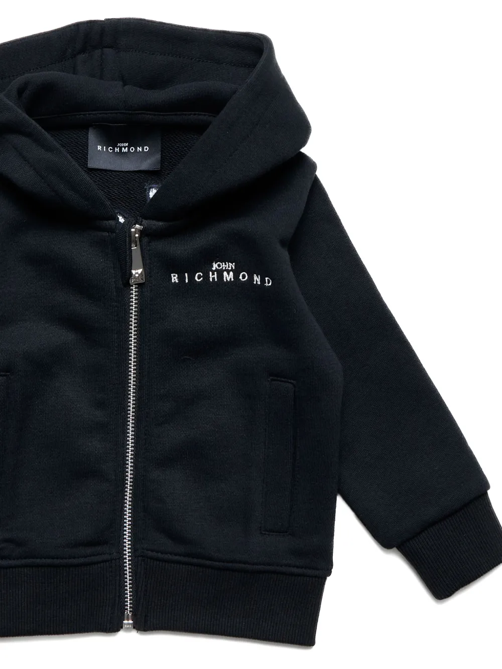 John Richmond Junior Hoodie met rits Zwart