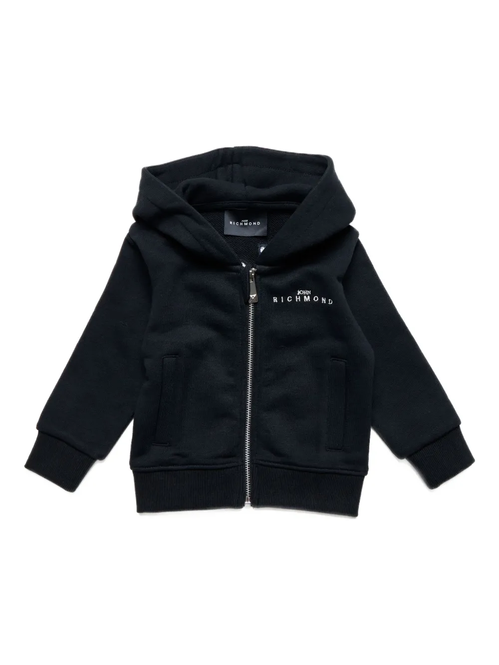 John Richmond Junior Felpa con cappuccio e zip - Nero