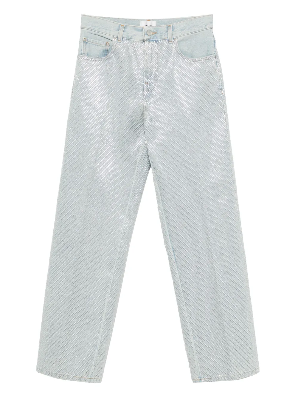 Haikure Sequin-embellished Straight-leg Trousers In Blue