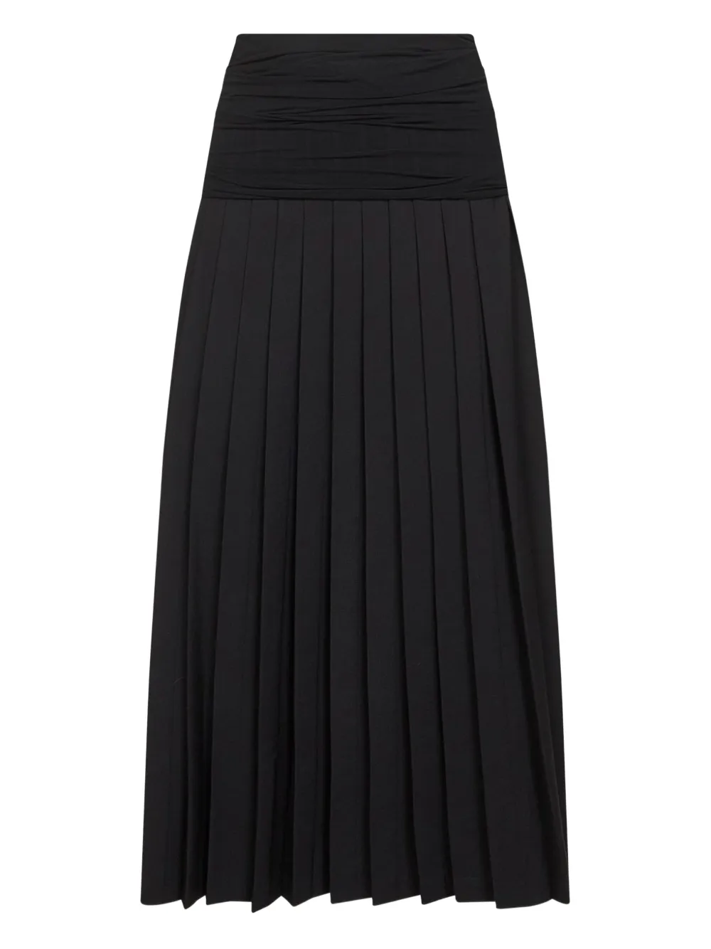 MM6 Maison Margiela pleated tulle-panel skirt - Zwart