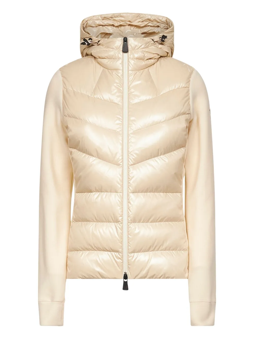 Moncler Ivory Zip-up Hooded Padded Cardigan In Neutral