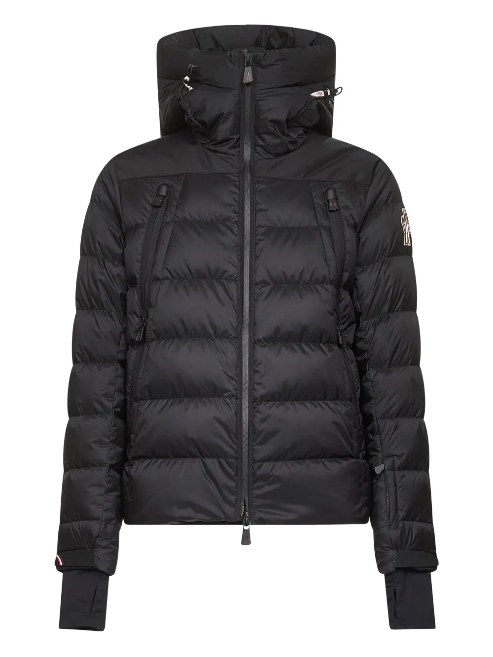 Moncler Down Ski Jacket Sleeve Pocket In Black