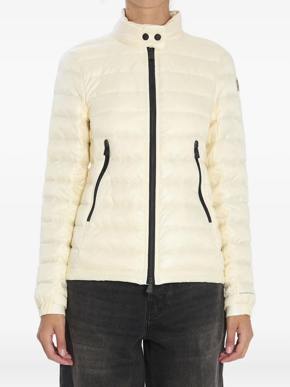 Moncler Grenoble quilted snap-buttoned collar coat - ホワイト Moncler Grenoble quilted snap-buttoned collar coat - ホワイト