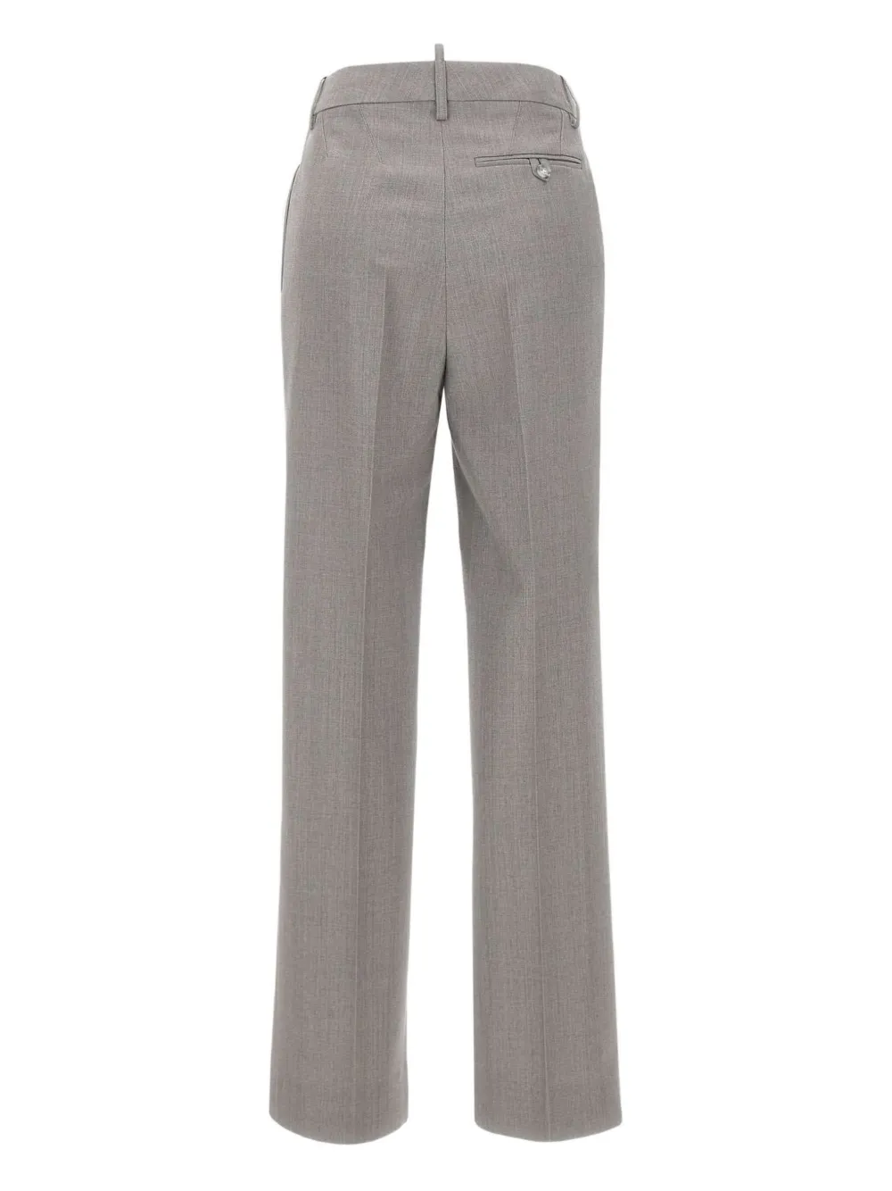 Victoria Beckham Double-pleated Wool Trousers In Gray