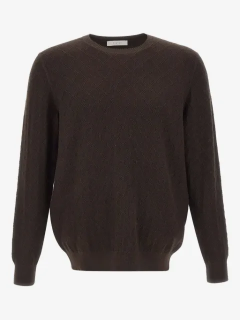 DIKTAT diamond-pattern crew-neck sweater