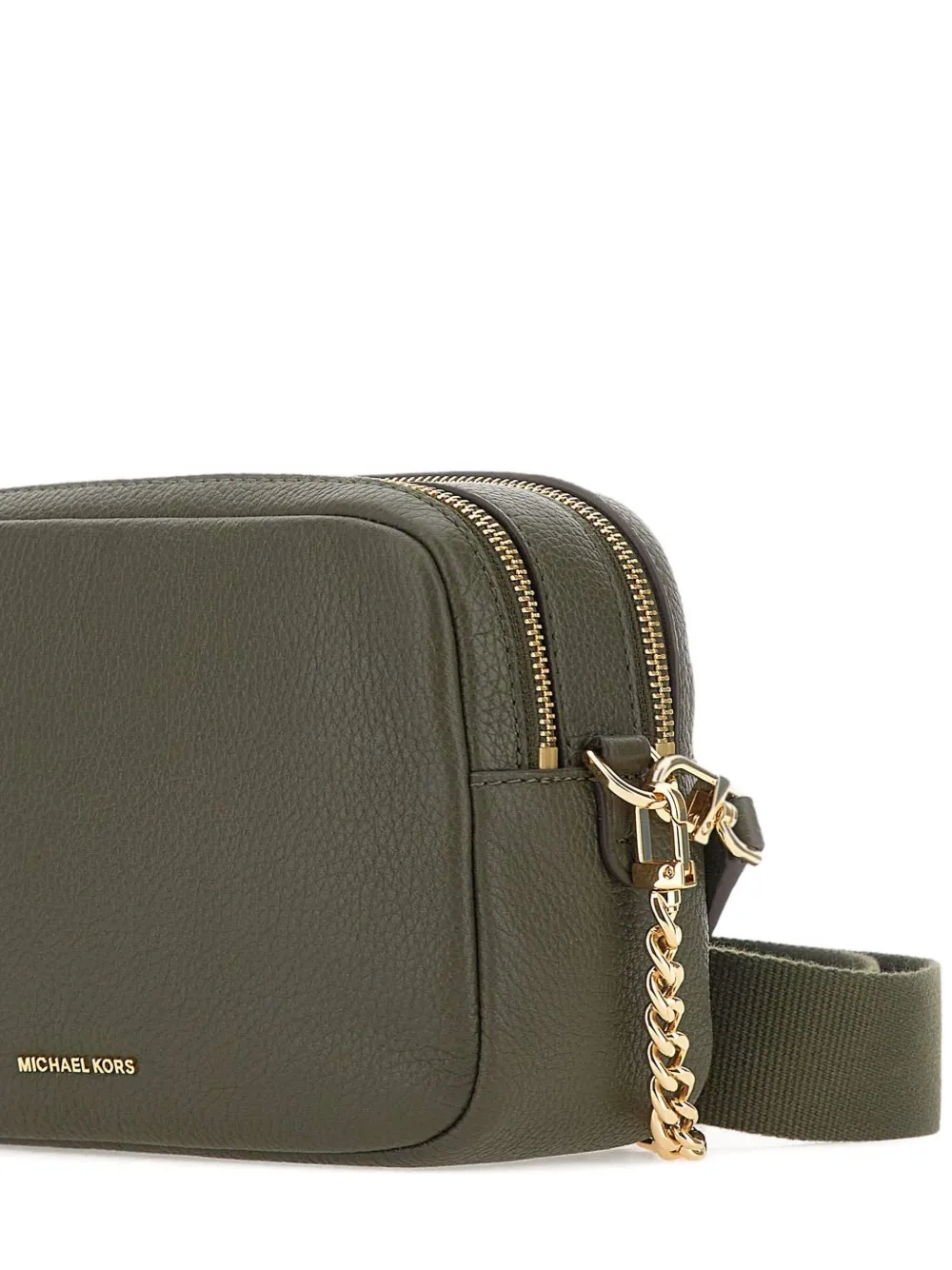 Michael Kors Leren schoudertas met kettingband Groen