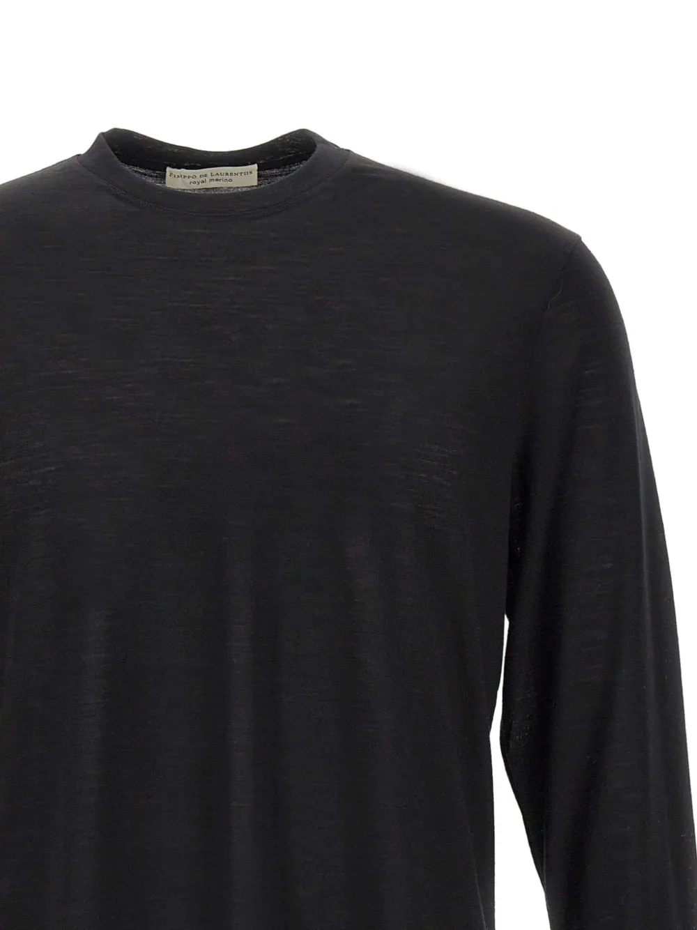 Filippo De Laurentiis Cashmere-wool Blend Crew Neck Sweater In Black