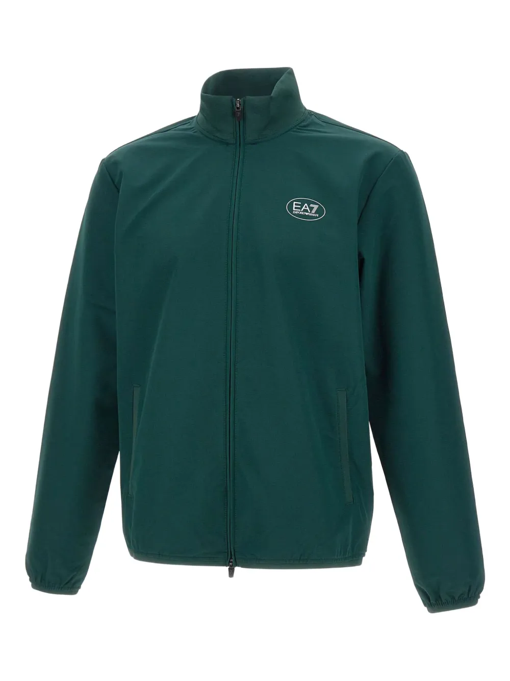 Ea7 Emporio Armani zip-fastening logo-print sweatshirt | Green | Image 1