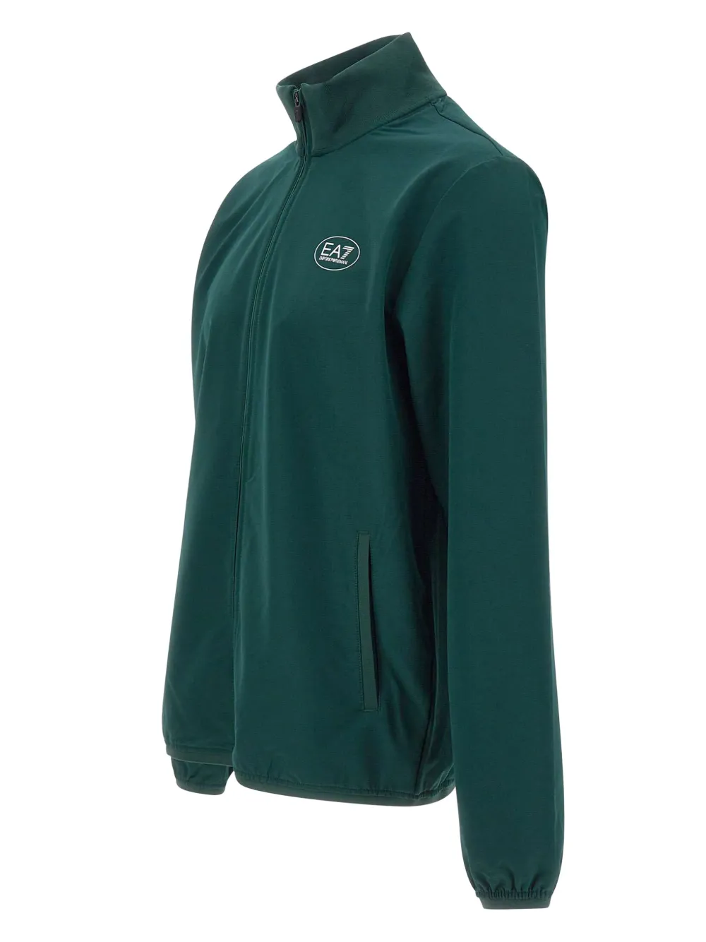 Ea7 Emporio Armani zip-fastening logo-print sweatshirt - Groen