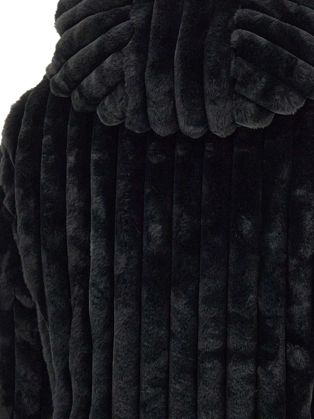 Save The Duck Ribbed Faux-fur Hooded Jacket In Black