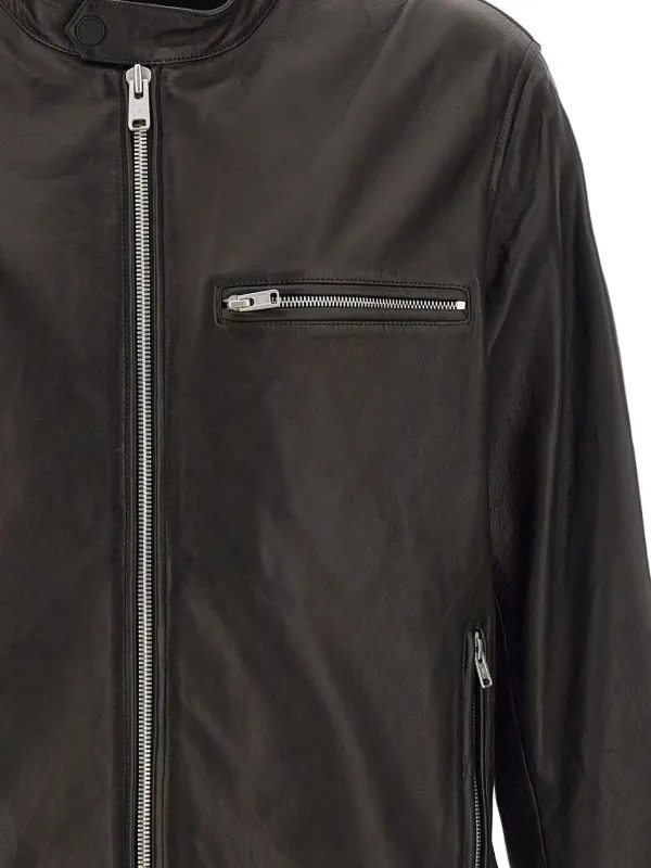 Belstaff ジップアップ レザージャケット | ブラック | FARFETCH JP