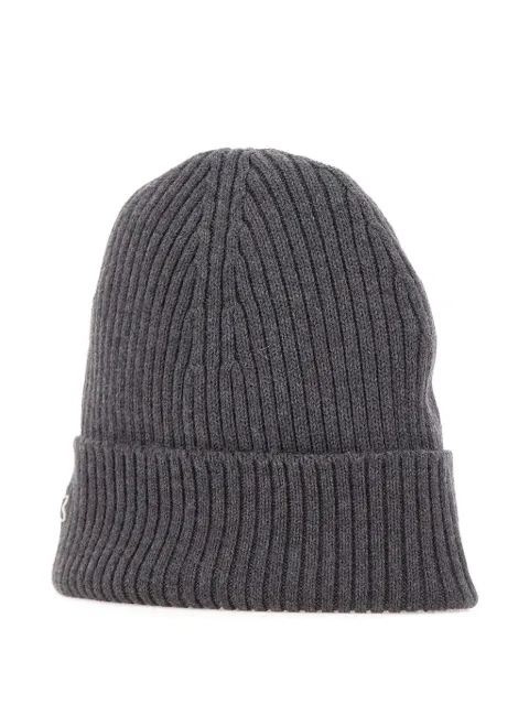 Lacoste ribbed logo-patch beanie