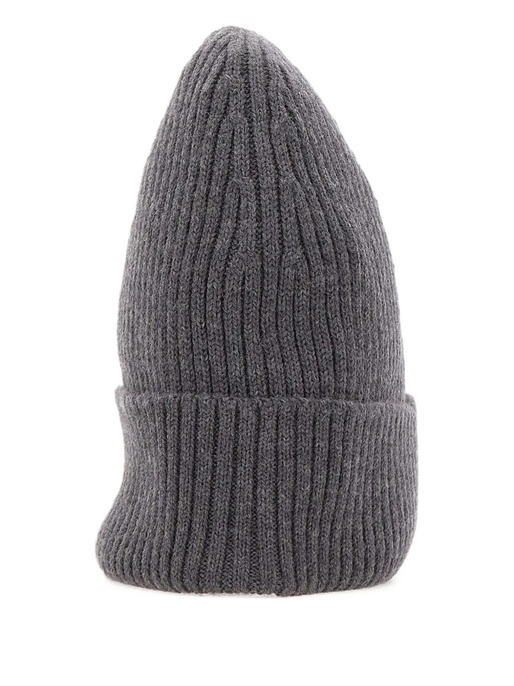 Lacoste Ribbed Logo-patch Beanie In Gray