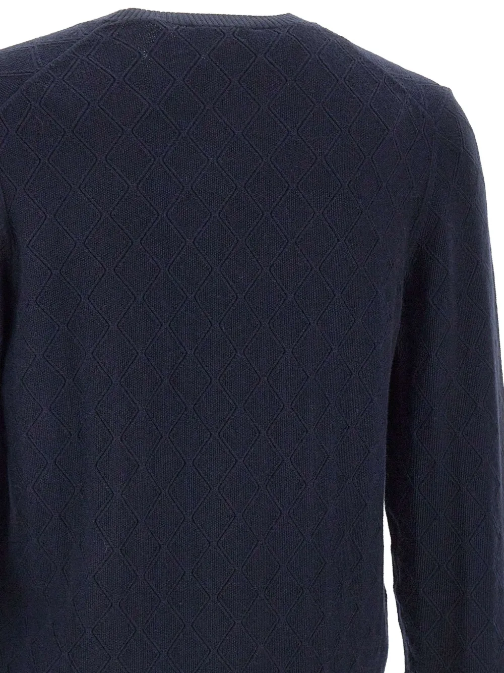 Diktat Diamond-pattern Crew-neck Sweater In Blue