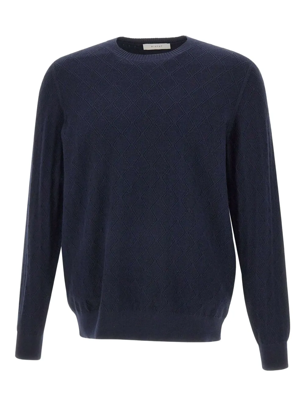 DIKTAT diamond-pattern crew-neck sweater | Blue | Image 1
