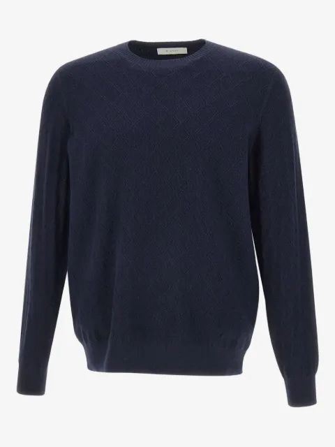 DIKTAT diamond-pattern crew-neck sweater
