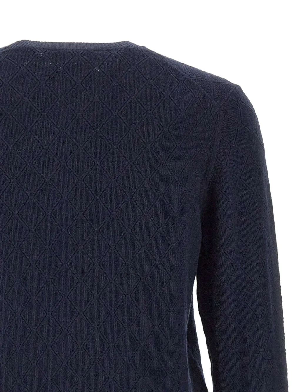 Diktat Diamond-pattern Crew-neck Sweater In Blue