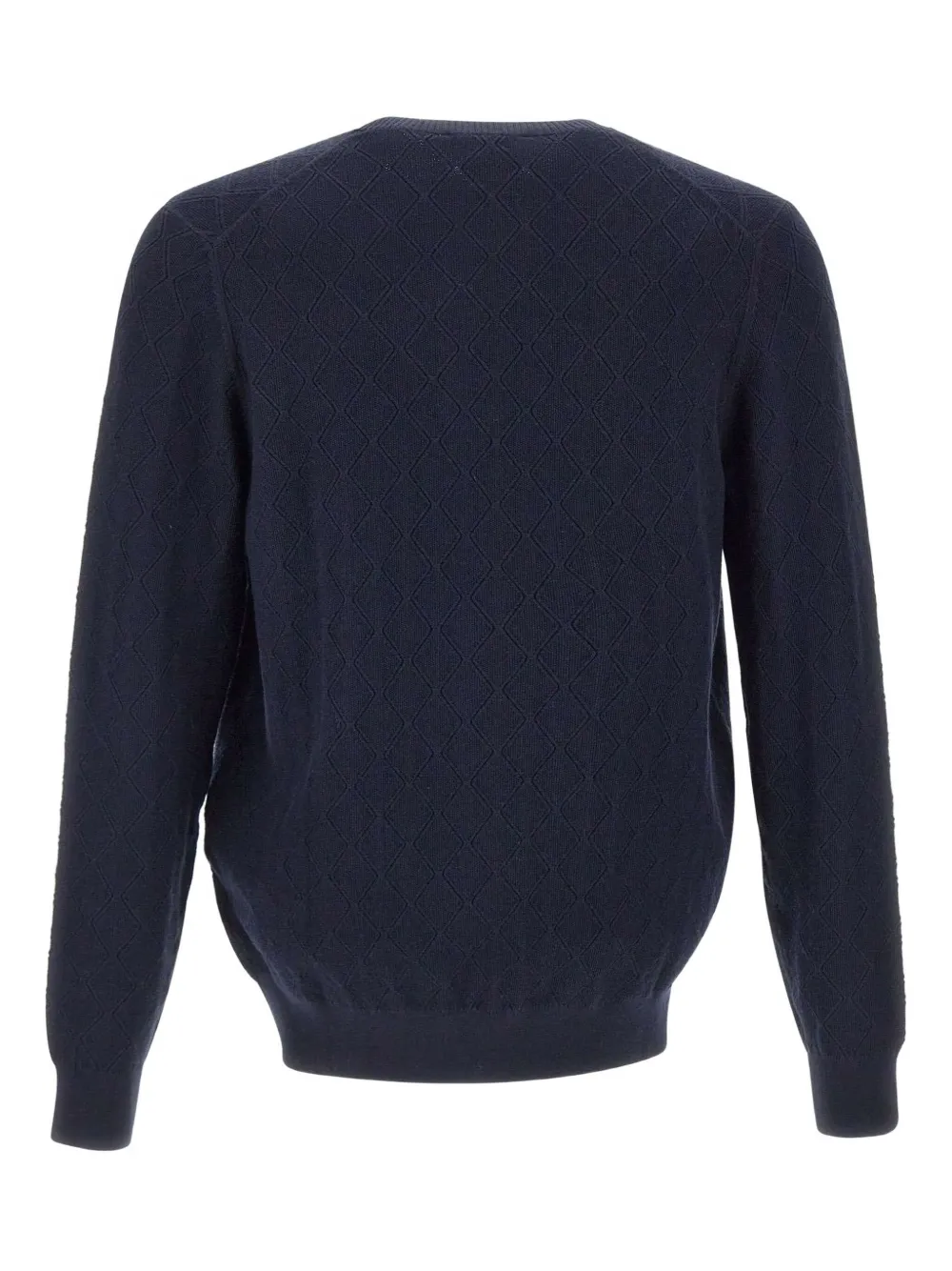 Diktat Diamond-pattern Crew-neck Sweater In Blue