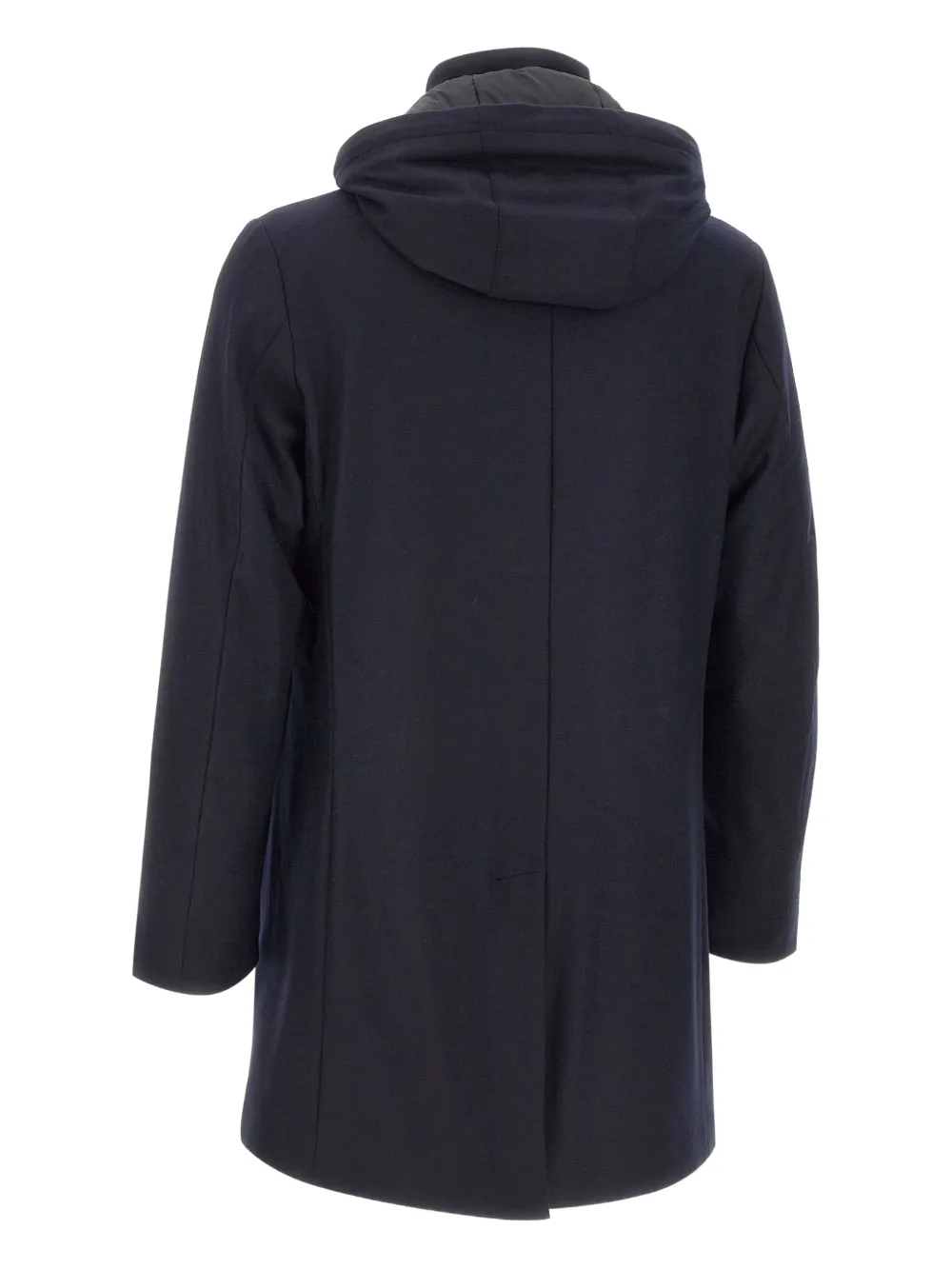 Montecore Hooded Buttoned Coat In Blue