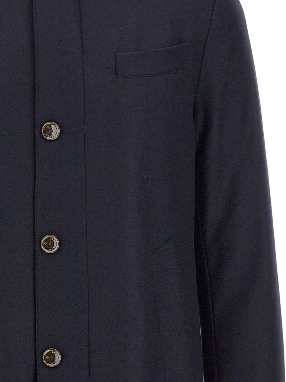 Montecore Hooded Buttoned Coat In Blue