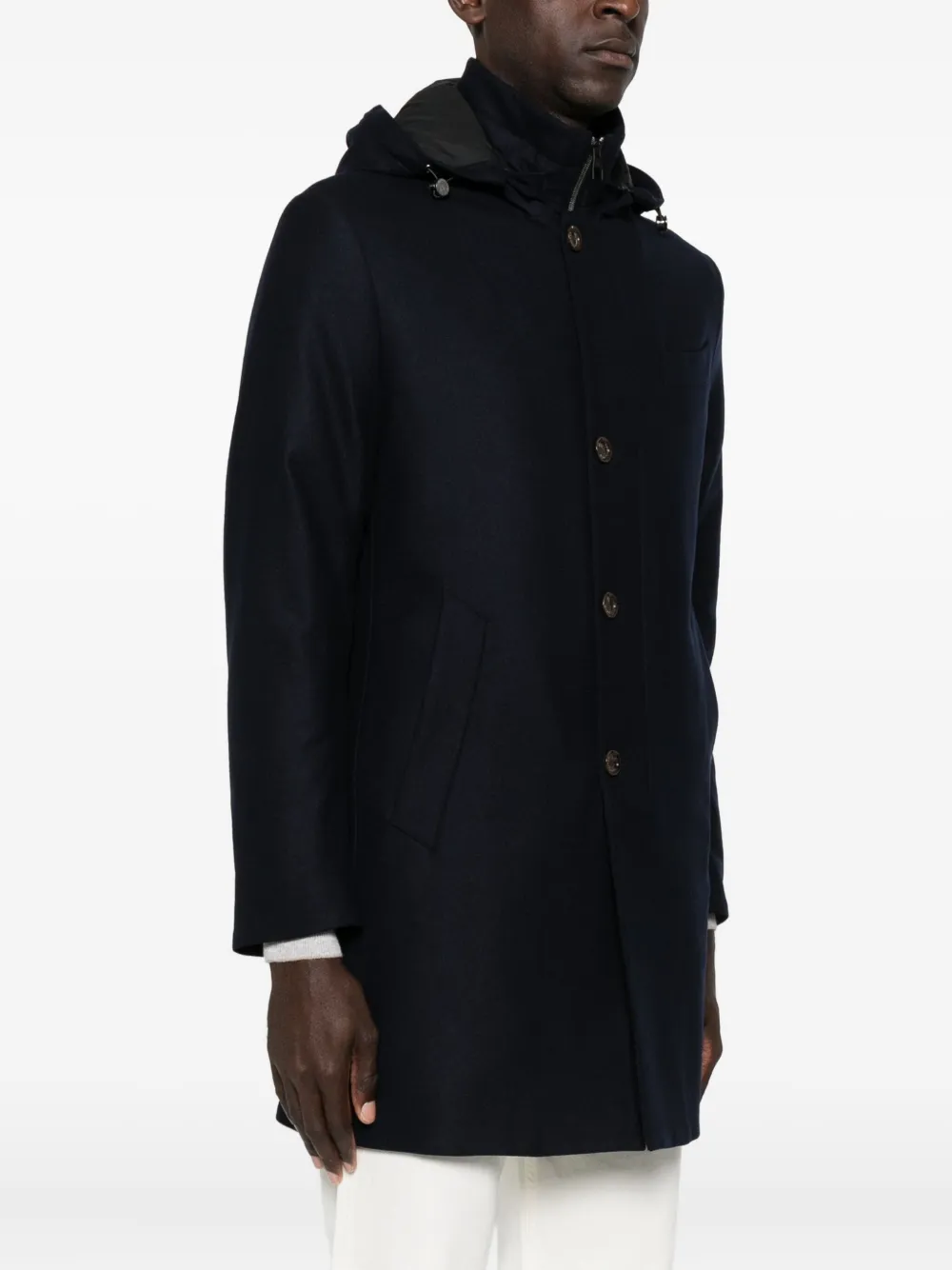 Montecore Jas met capuchon en knopen Blauw