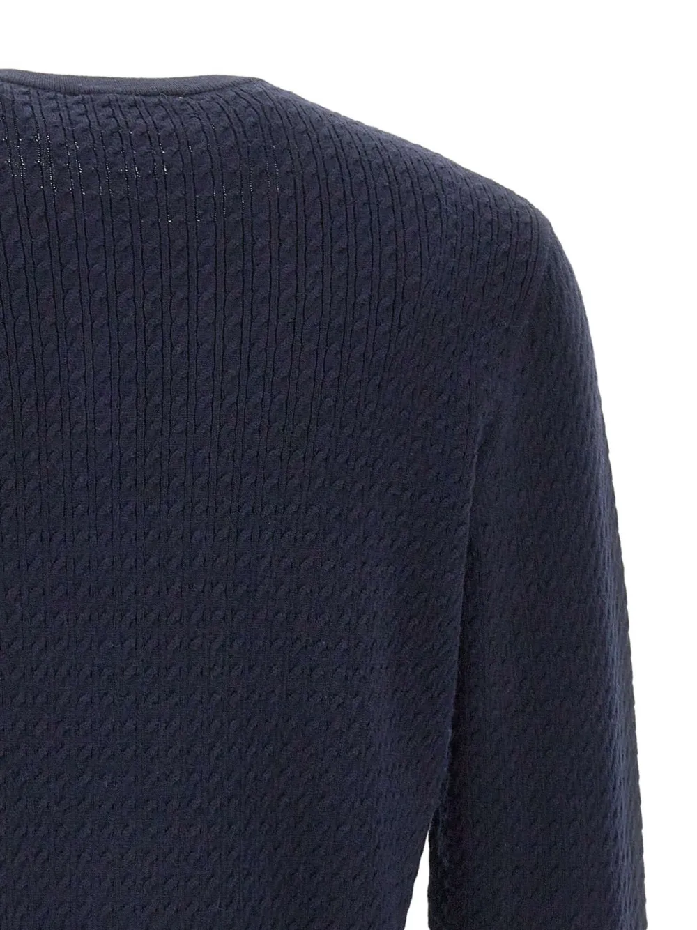 Diktat Cable-knit Crew-neck Sweater In Blue