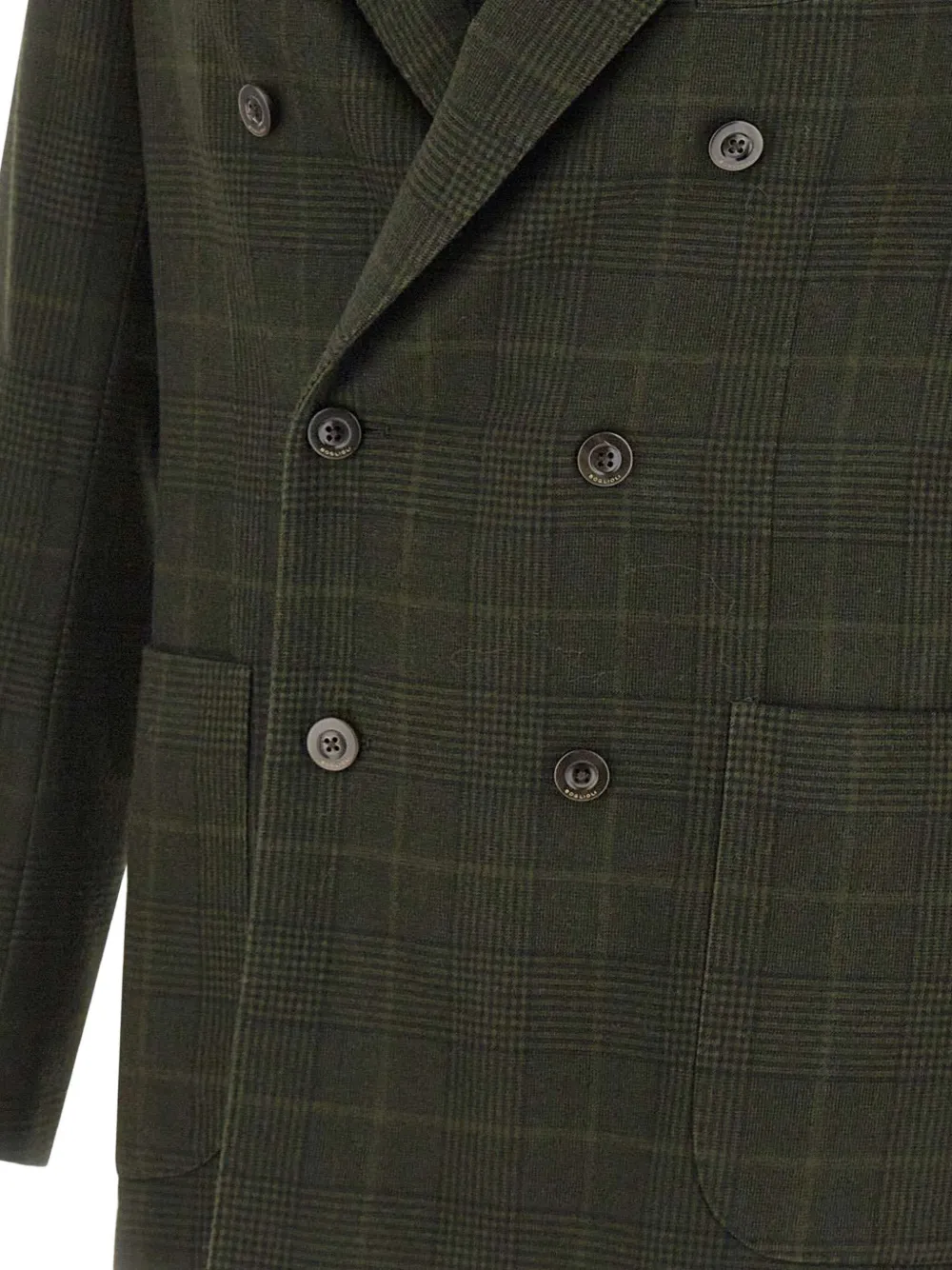Boglioli Peak-lapel Check Blazer In Green