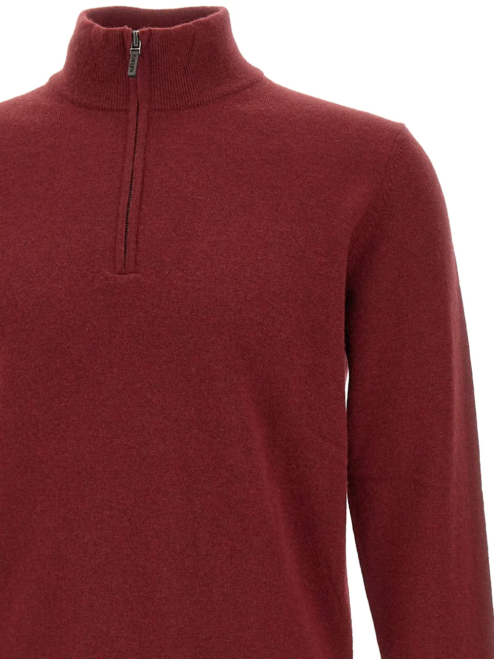 Kangra Cashmere Half-zip High-neck Sweater In Red