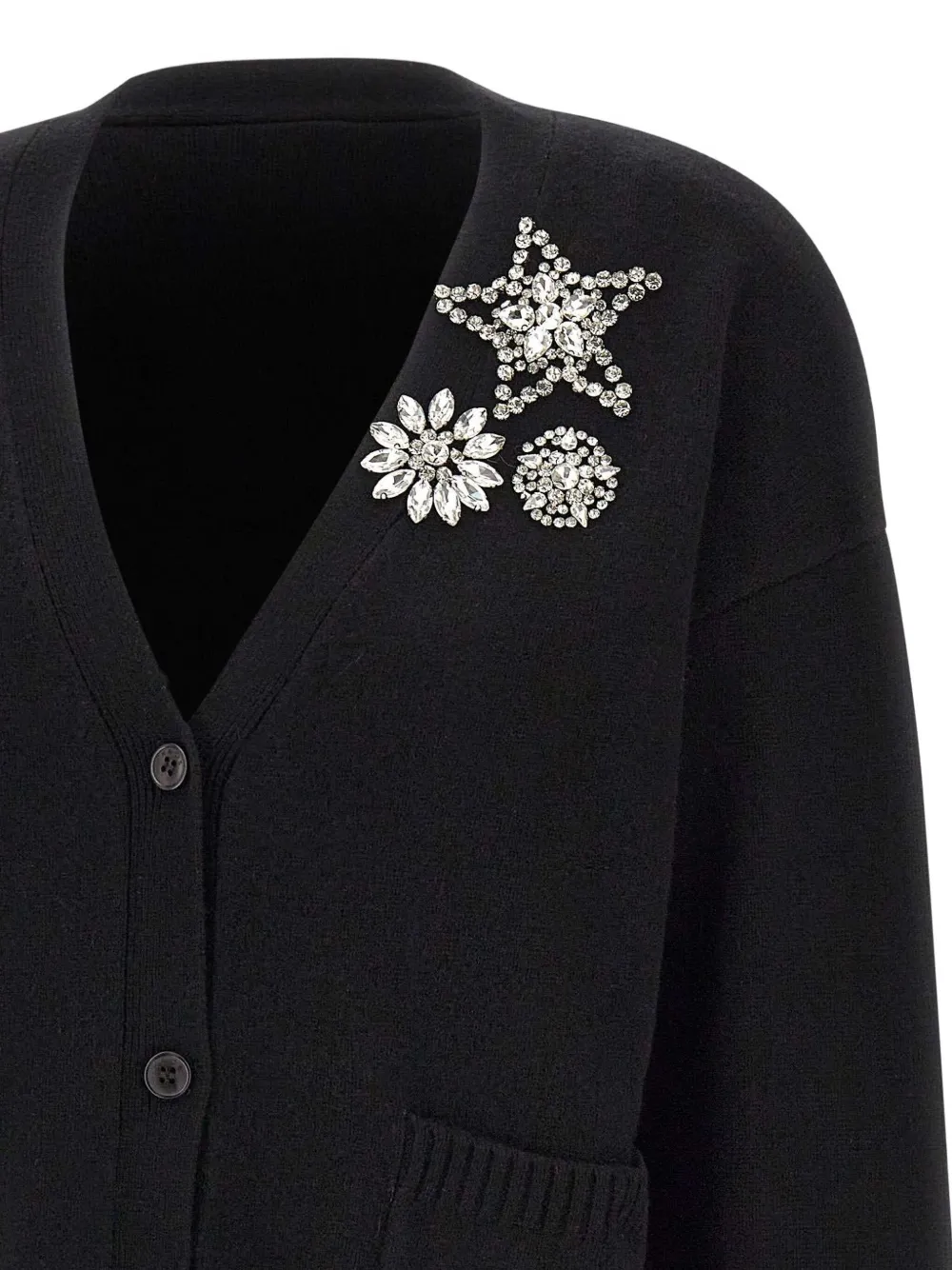 Kaos Stone-embellished V-neck Cardigan In Black