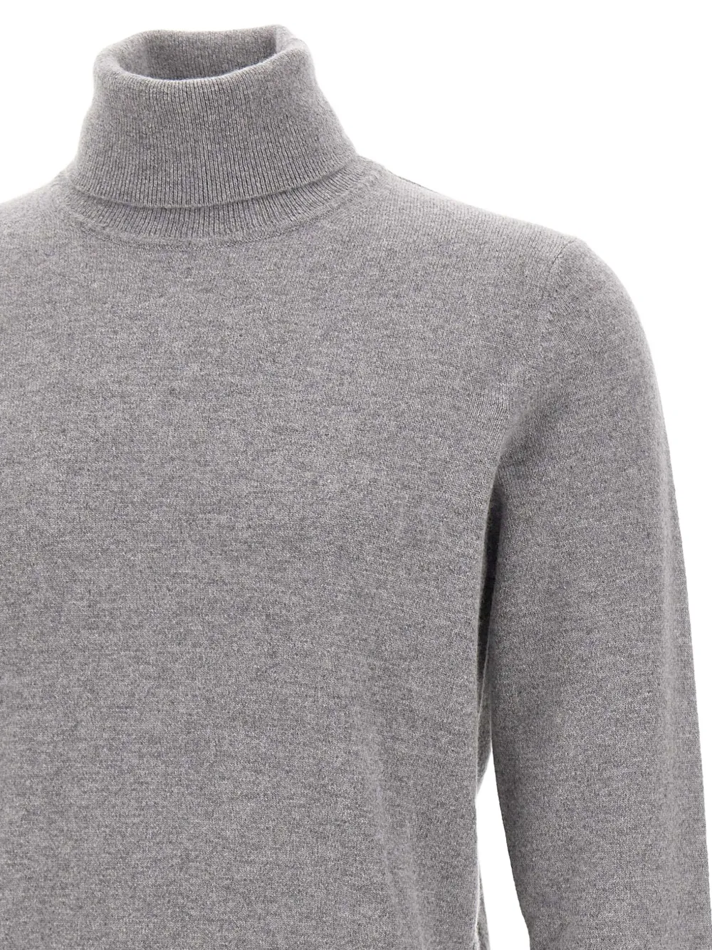 Kangra Cashmere Turtleneck Ribbed-edge Sweater In Gray