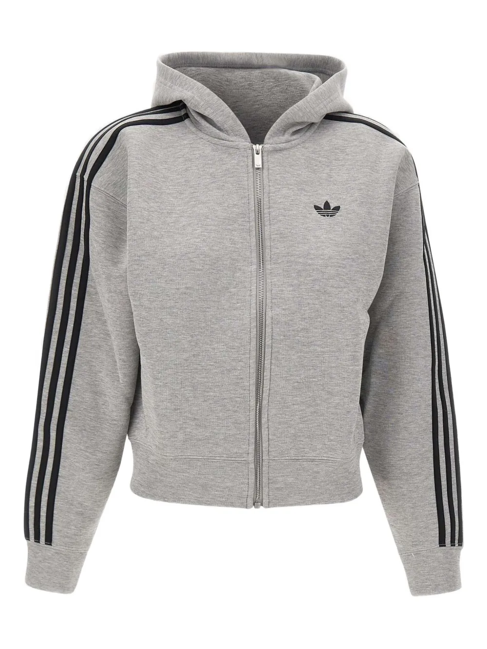 adidas three-stripe zip-up hoodie | Grey | Image 1