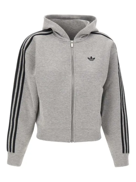 adidas three-stripe zip-up hoodie