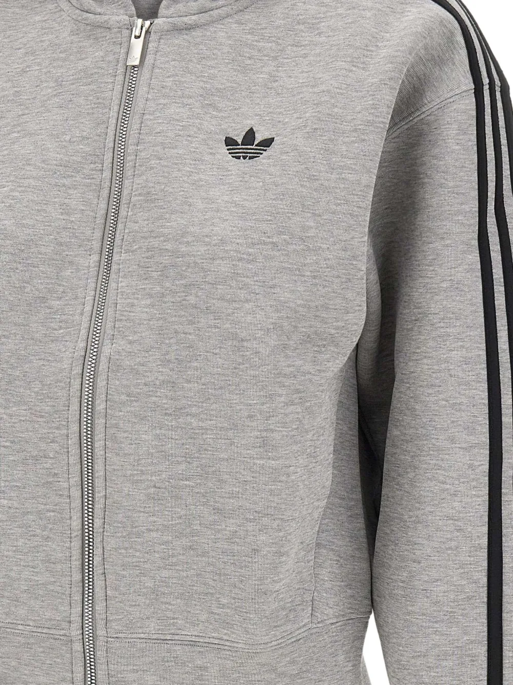 adidas Hoodie met drie strepen en rits Grijs