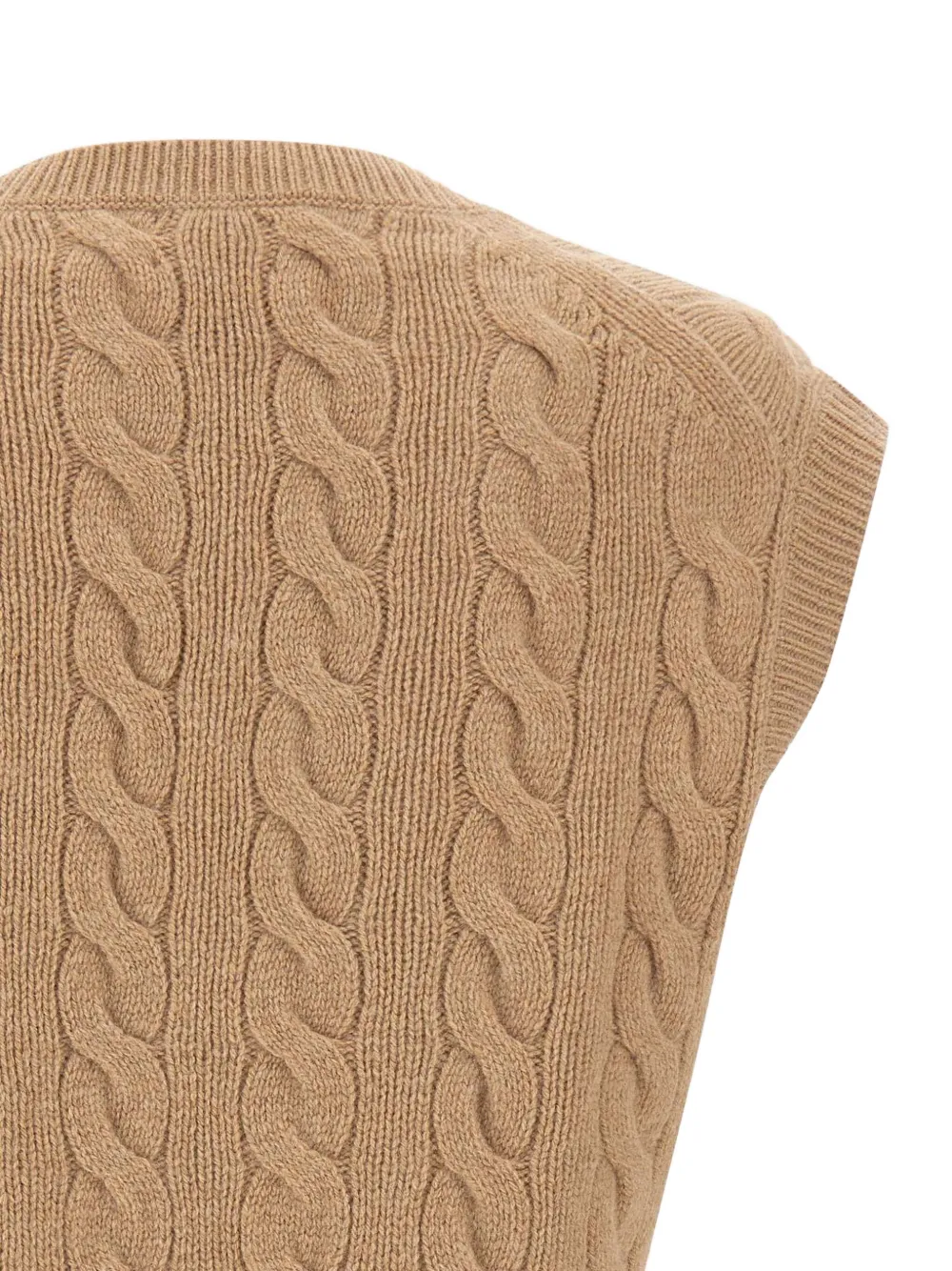 Polo Ralph Lauren Polo Pony Cable-knit Vest In Brown