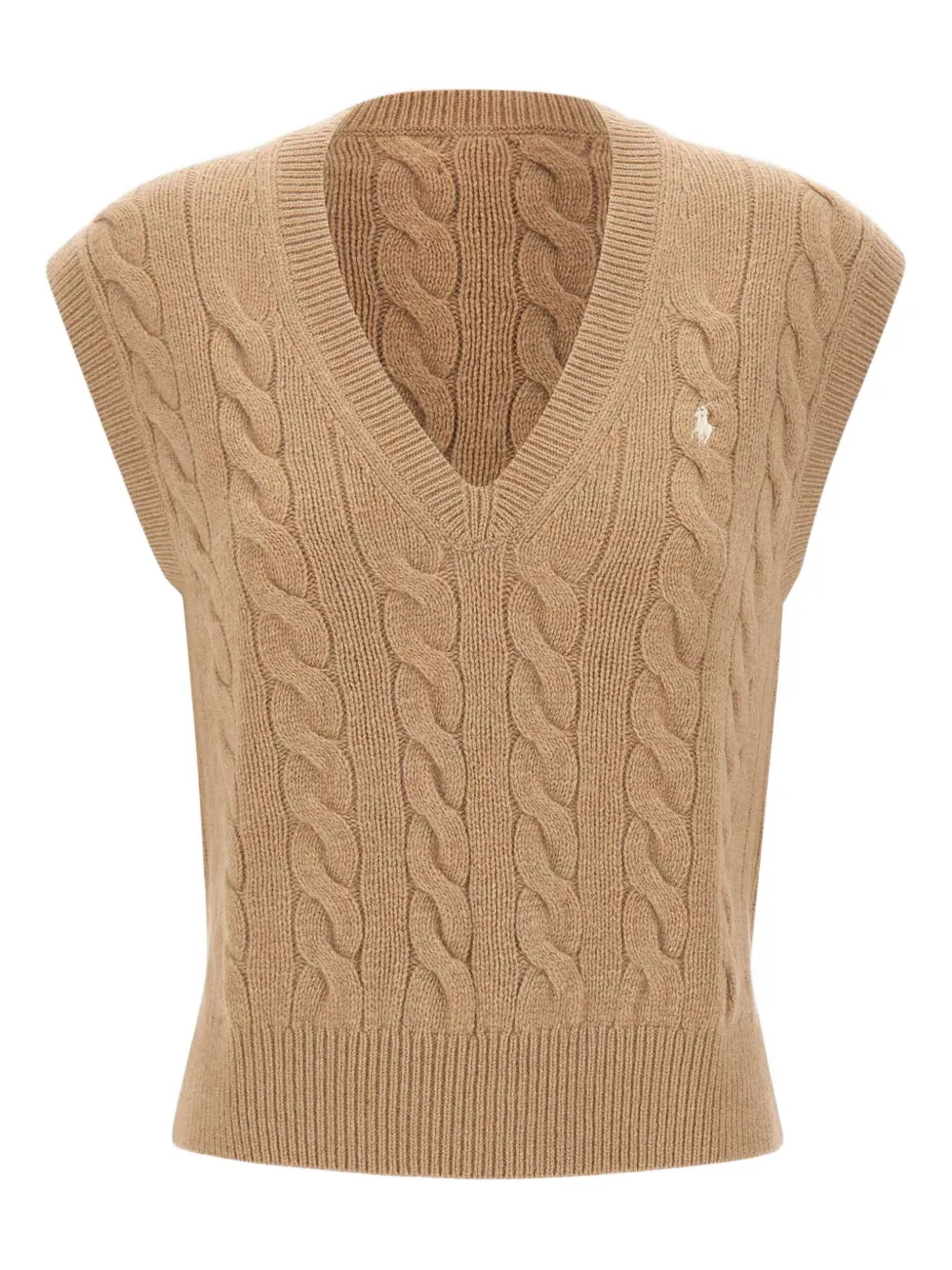 Polo Ralph Lauren Polo Pony Cable-knit Vest In Brown