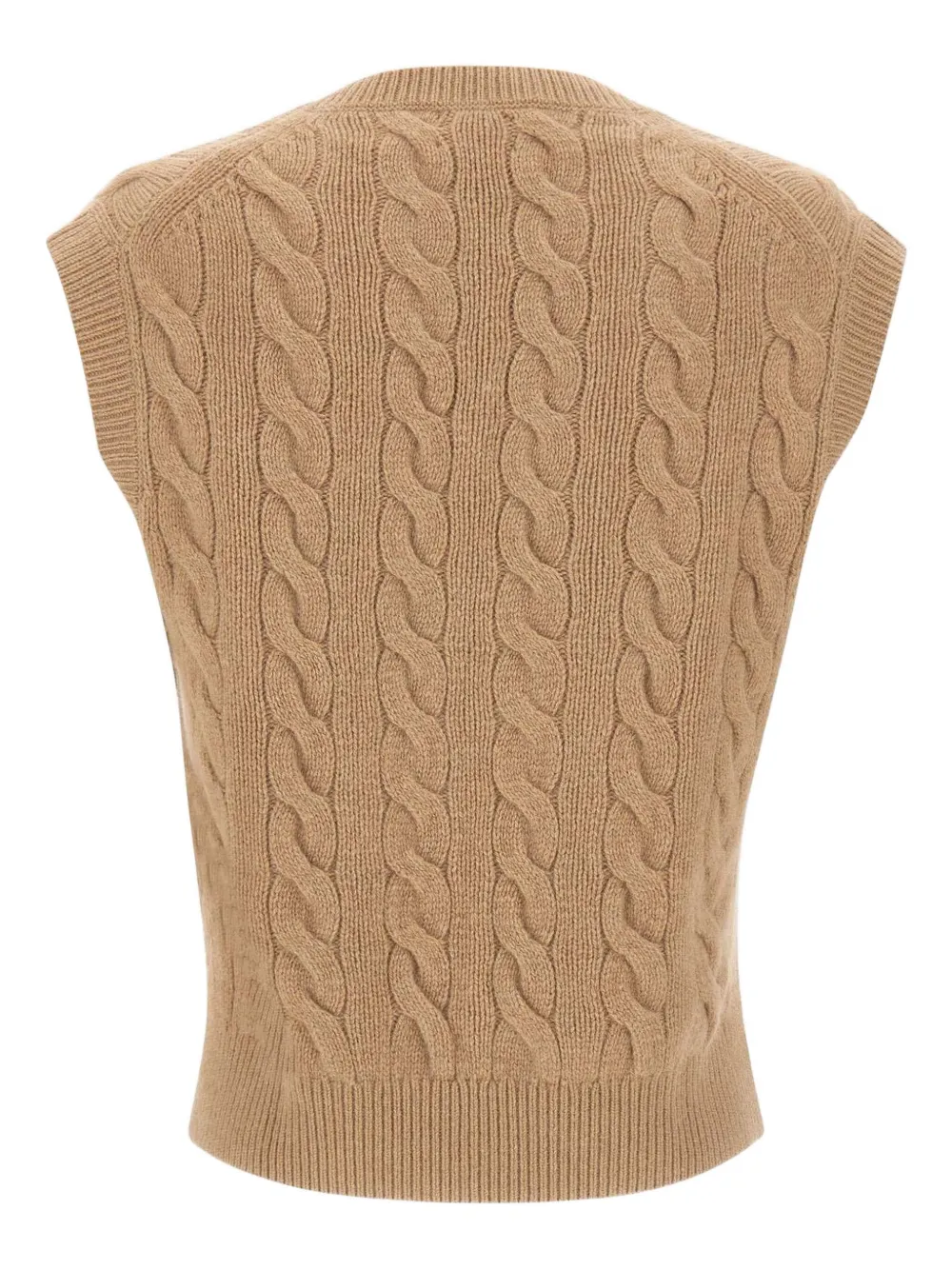 Polo Ralph Lauren Polo Pony Cable-knit Vest In Brown